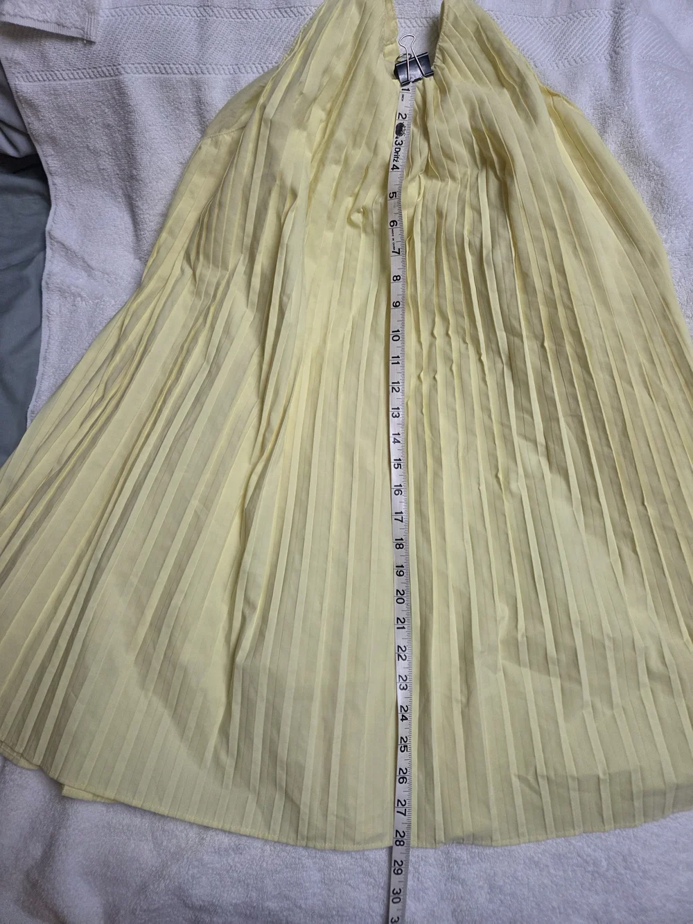 Zara Pleated Halter Dress in Pale Yellow - Picture 5 of 9